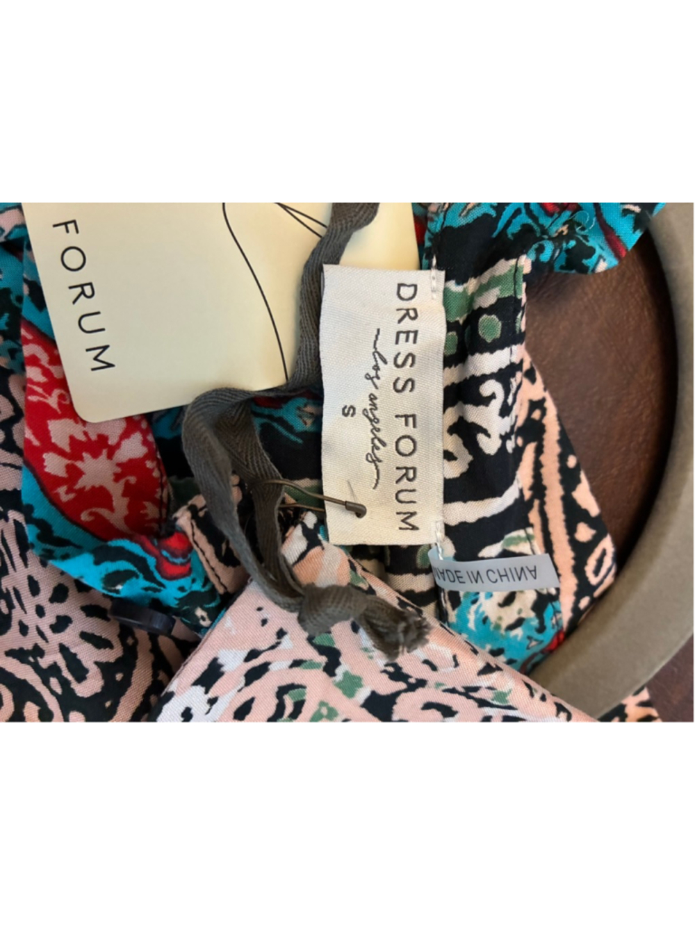 0256 NWT Size Small **Dress Forum** Turquoise Dress with Abstract Colors. - Picture 12 of 14